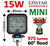 15W mini LED arbetsbelysning 60° 12-24V