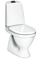 Gustavberg wc stol nautic 5500, med dolt s lås avloppscenter