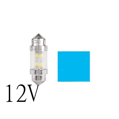Blå LED spollampa 10x36 S8,5 12V lamportillallt Blå LED spollampa 10x36 S8,5 12V 2 pack lamportillallt