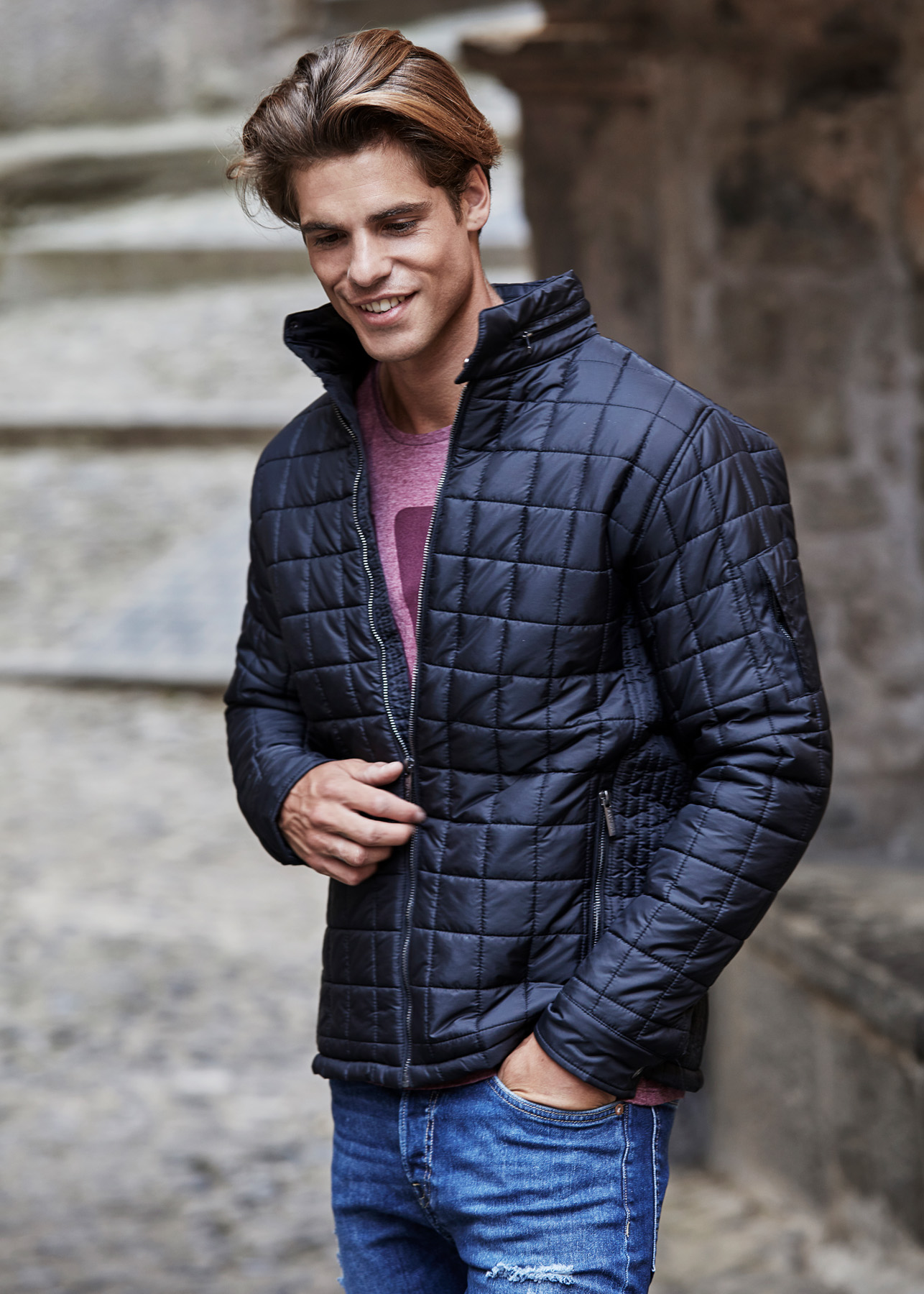 Tee Jays MEN/'S MICRO FLEECE JACKET ZIPPED ACTIVE FIT SPORTS COLLAR POCKETS S-3XL