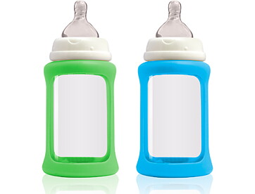 2-pack glasnappflaskor wideneck blå/grön 240ml
