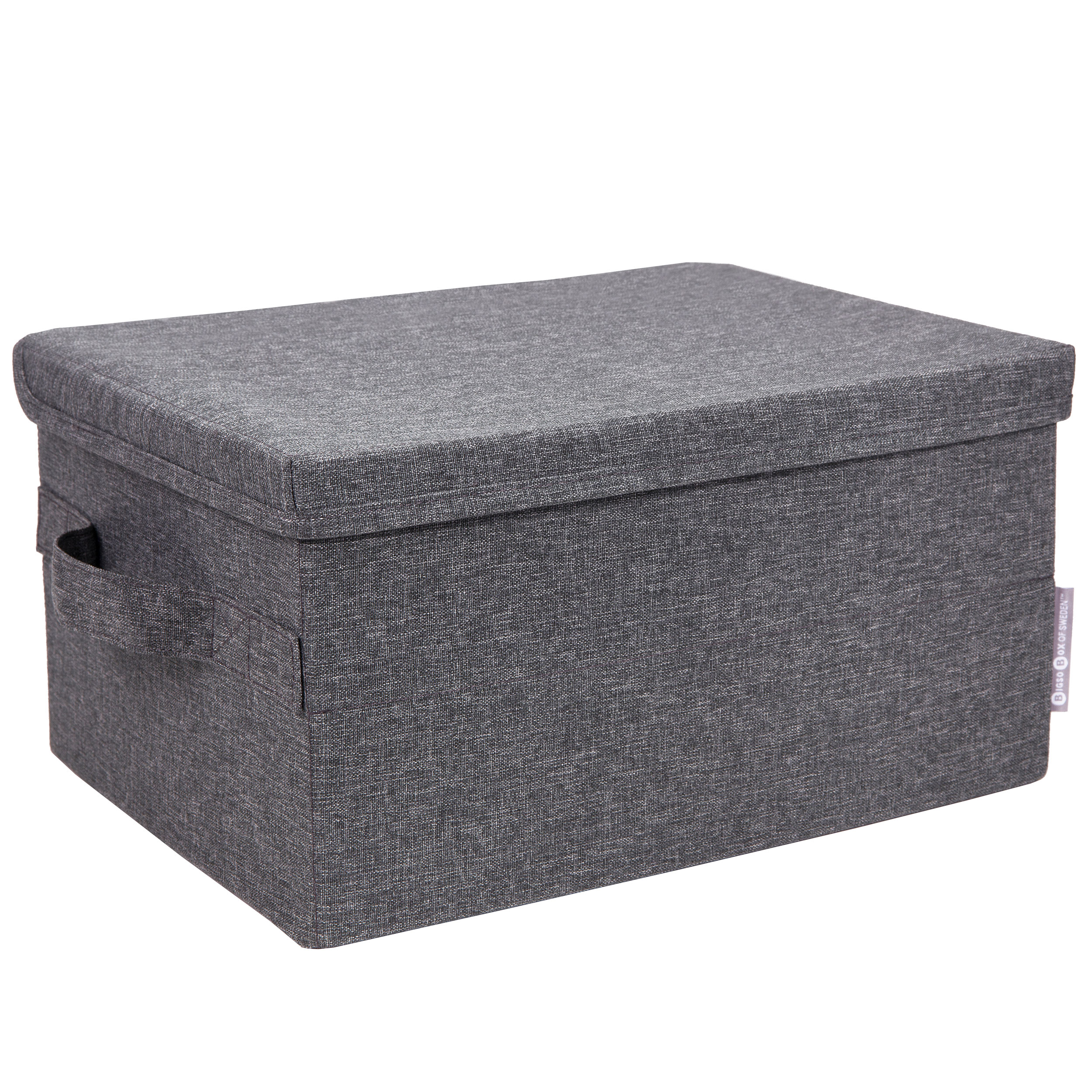 Förvara.se Box i tyg med lock, BIGSO, Grå, Small