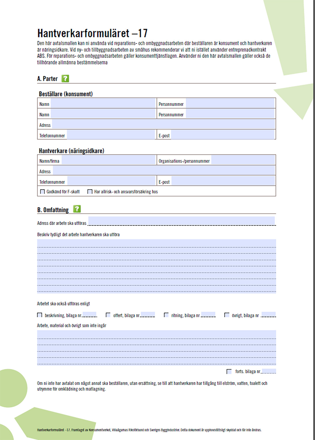 BÖ 201706 Hantverkarformuläret 17 Publikationer Konsumentverket