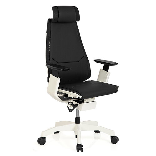 ergonomic desk chair air pro white leather chrome base allforsale