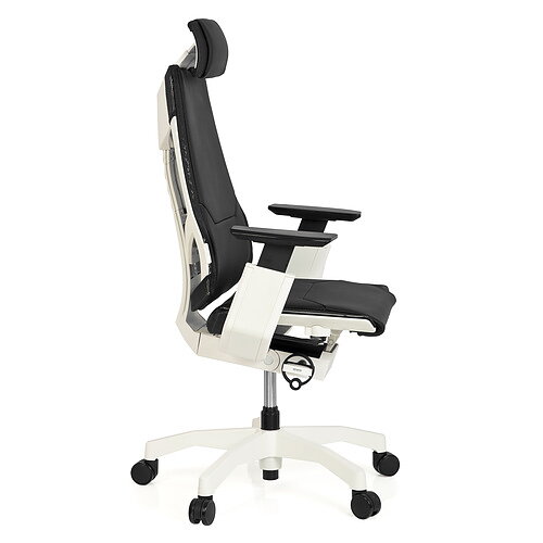 ergonomic desk chair air pro white leather chrome base allforsale
