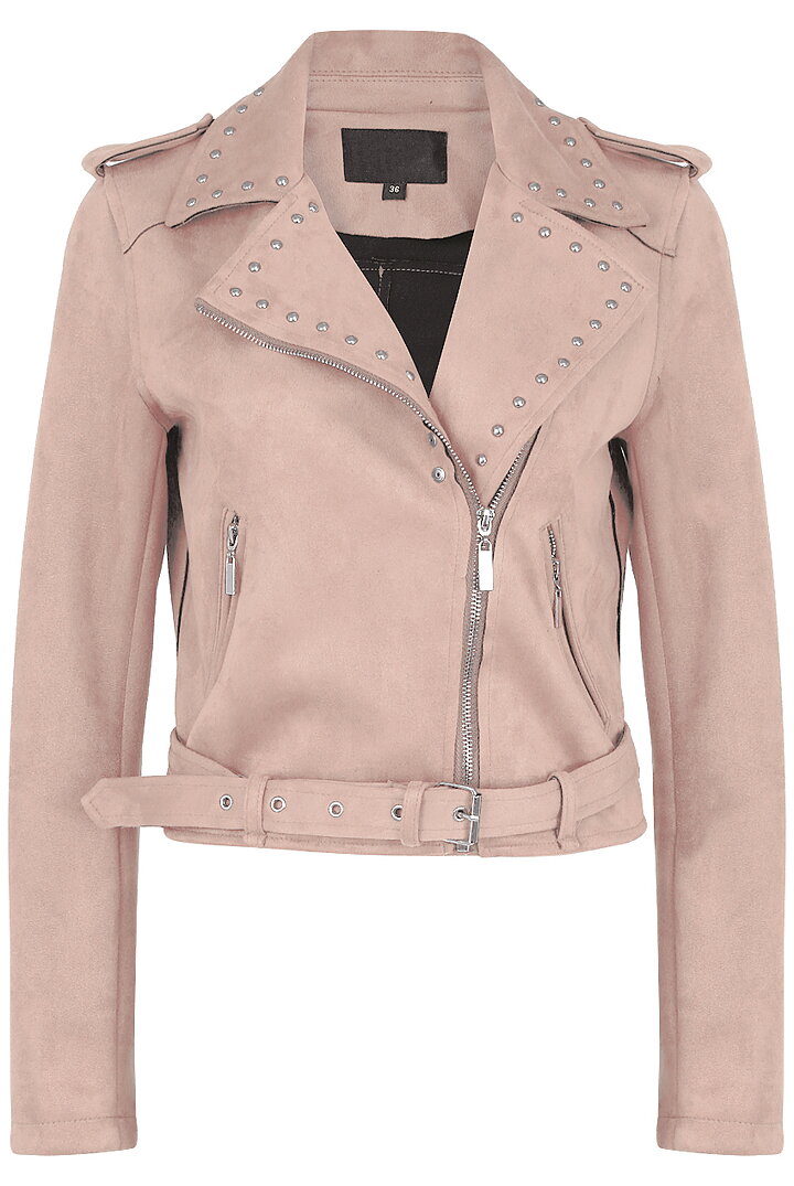 Ella Suede Biker Jacket Pale Rose Style Level Com Ella Suede Biker Jacket Pale Rose